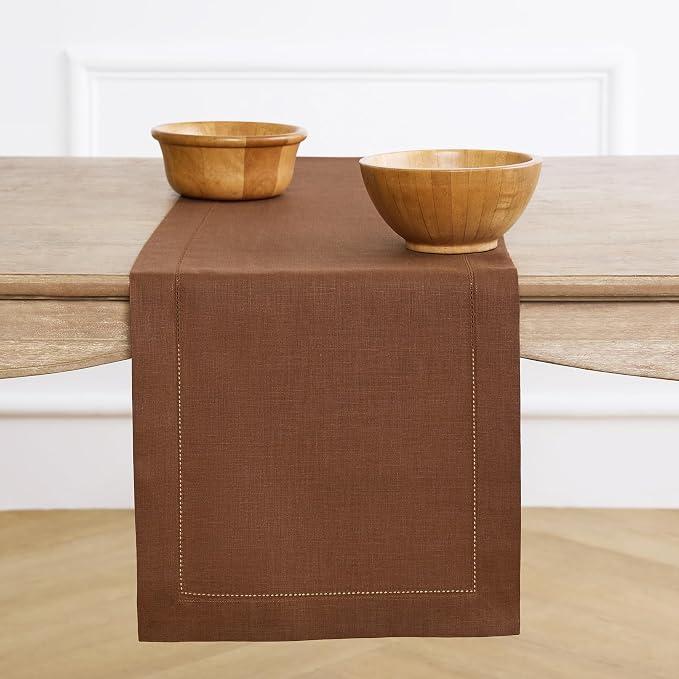 Solino Home Linen Brown Table Runner 90 Inches Long by SolinoHome