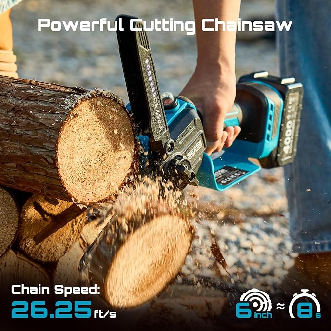 SEESII Electric Chainsaw Trimmer Pruner: 3-in-1 Cordless Chainsaw, Hedge Trimmer - Image 4