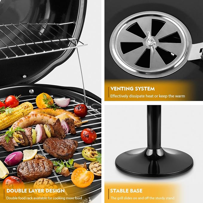 Electric Grill, Techwood Indoor/Outdoor Electric BBQ Grill, 1600W Portable - Image 2