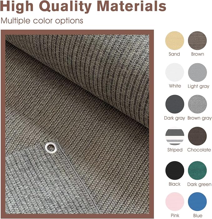 SUNNY GUARD 3'x16' Brown Grey Balcony Deck Privacy Screen Fence, Apartments - Image 6