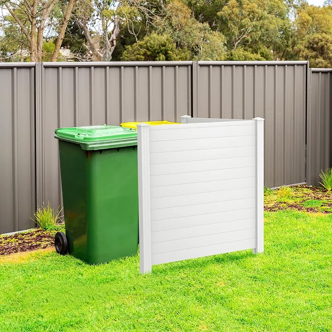 Giantex Outdoor Privacy Screen 2 Panels, Easy Assembly, PVC Vinyl Picket Fences - Image 7