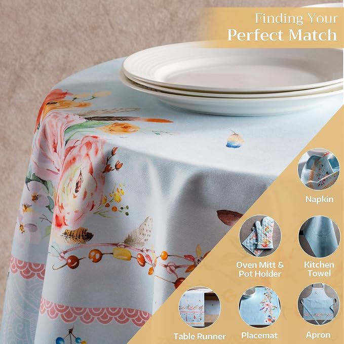 Maison d' Hermine Table Cloth Round Table 100% Cotton 63 Inches Tablecloth - Image 5