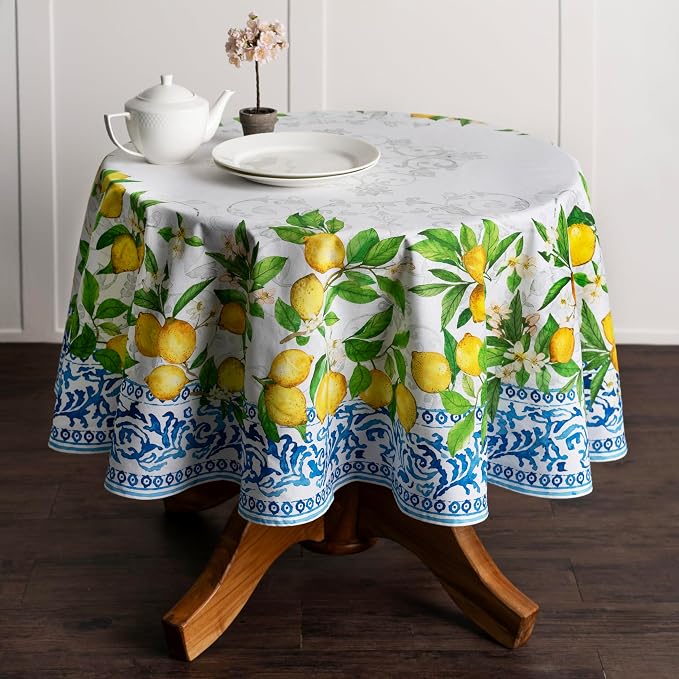 Maison d' Hermine Table Cloth Round Table 100% Cotton 69 Inches Tablecloth - Image 9