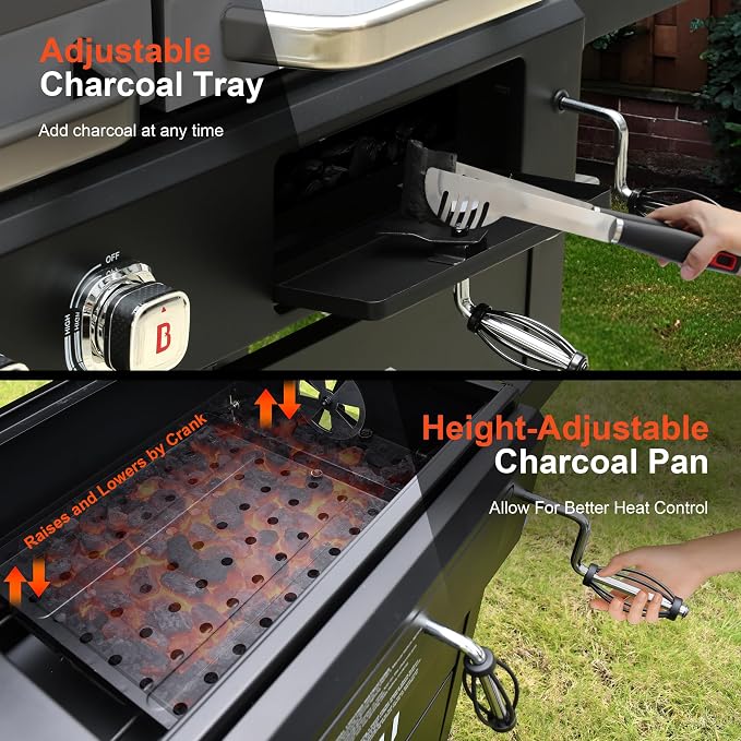 Brand-Man Propane Gas and Charcoal Grill Combo, Dual Fuel BBQ Combo Grill - Image 5
