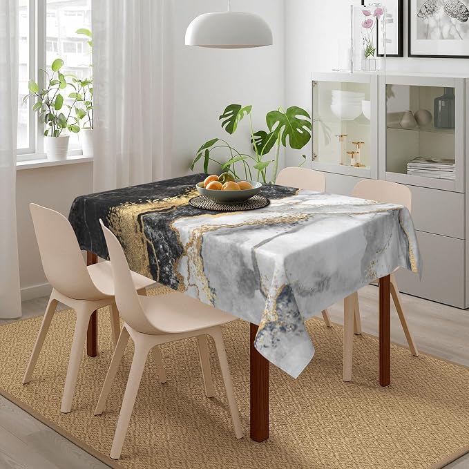 Worltoldb Marble Print Tablecloths Polyester Table Cloth - Image 6