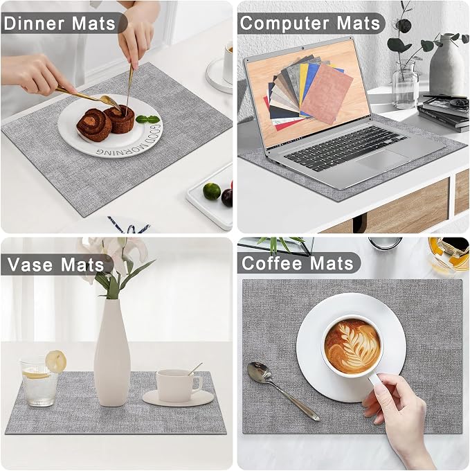 Homaxy Faux Leather Heat Resistant Placemats - Image 6
