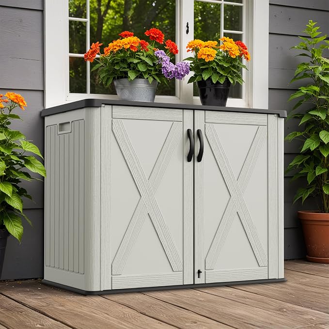 Greesum Outdoor Storage Cabinet, 25 Cu.Ft Deck Box Without Shelves, Waterproof - Image 2