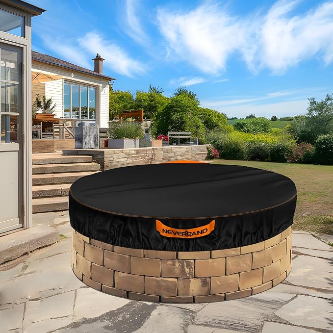 NEVERLAND Round Fire Pit Cover for In-Ground Fire Pits, 52-57 Inch Heavy Duty - Image 8