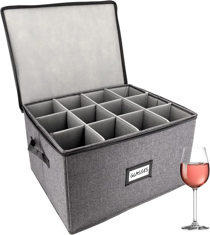 HOMELUX THEORY Wine Glass Storage Box by HomeluxTheory