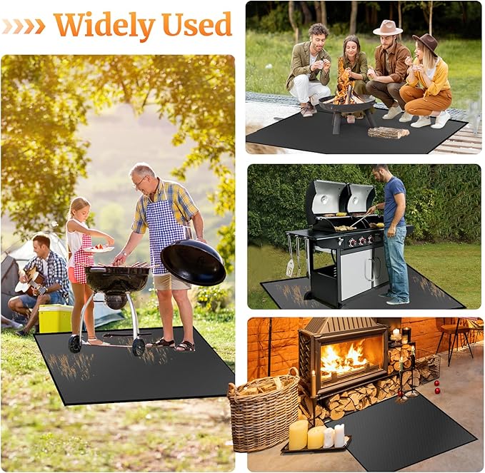 Grill Pads Floor Mat 30 Inch Fiberglass Silicone Coated Fireproof Waterproof