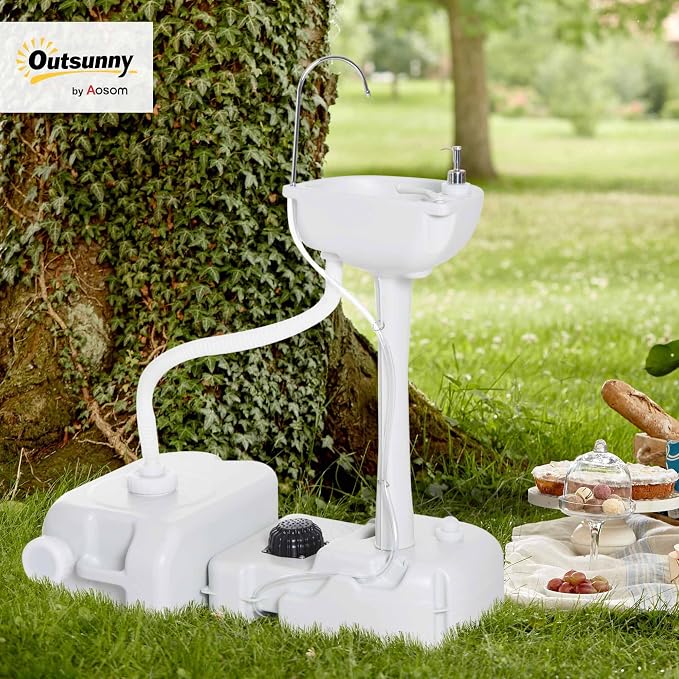 kleankin Portable Camping Sink, Handwashing Station Basin - Image 2