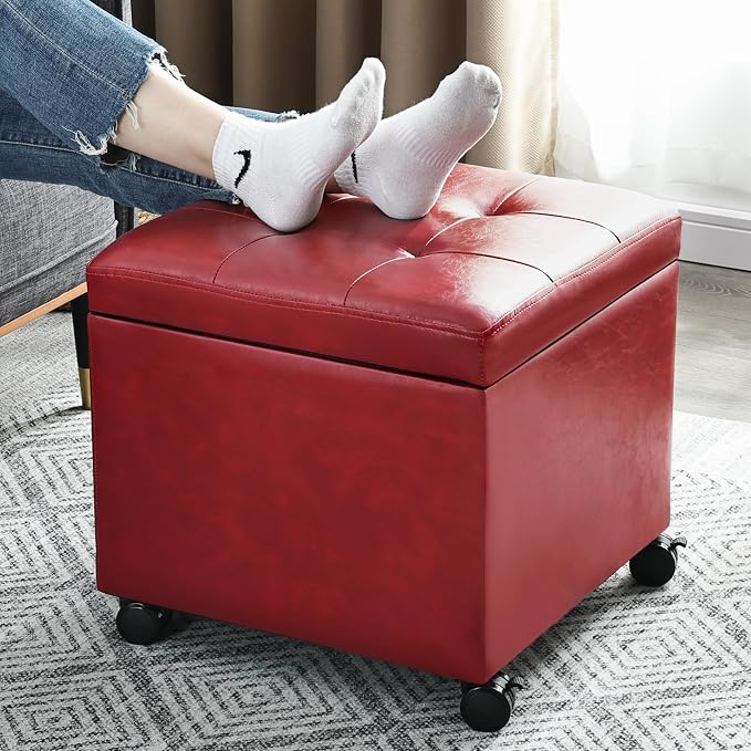 Homebeez Storage Ottoman Footrest Stool - Image 5