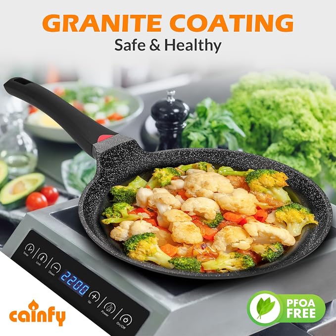 Non Stick 11 Inch Granite Coated Crepe Pan - Image 4
