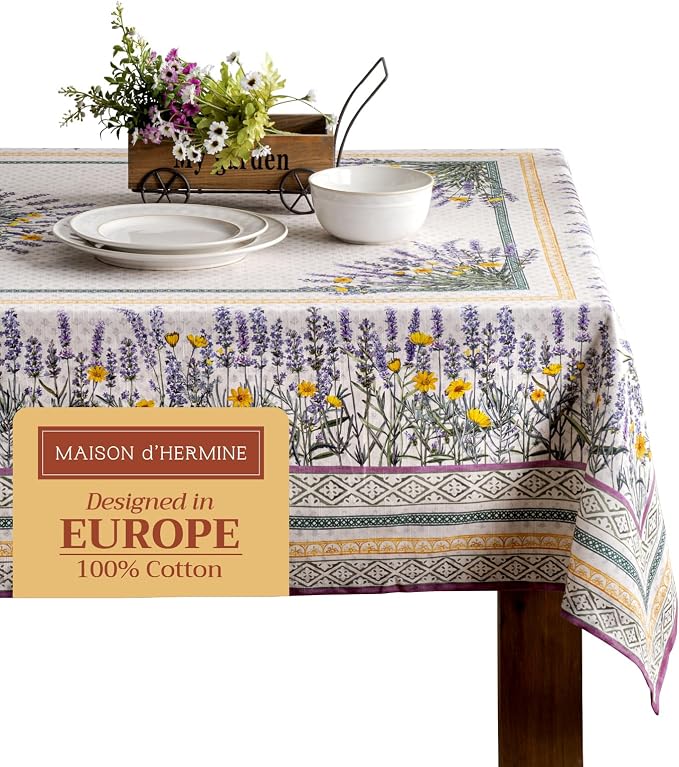 Maison d' Hermine Table Cloth Rectangle Table 100% Cotton 70 x 108 Inches by MaisondHermine