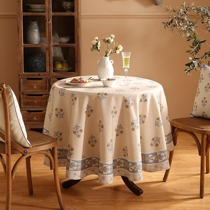 patdrea Designer Vintage Small Beige Tablecloth - Image 8