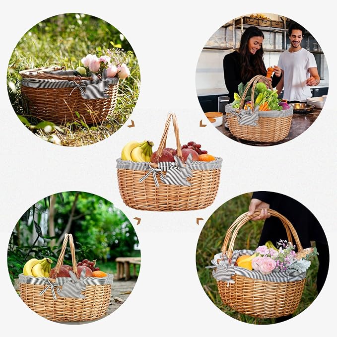G GOOD GAIN Oval Picnic Basket - Image 8