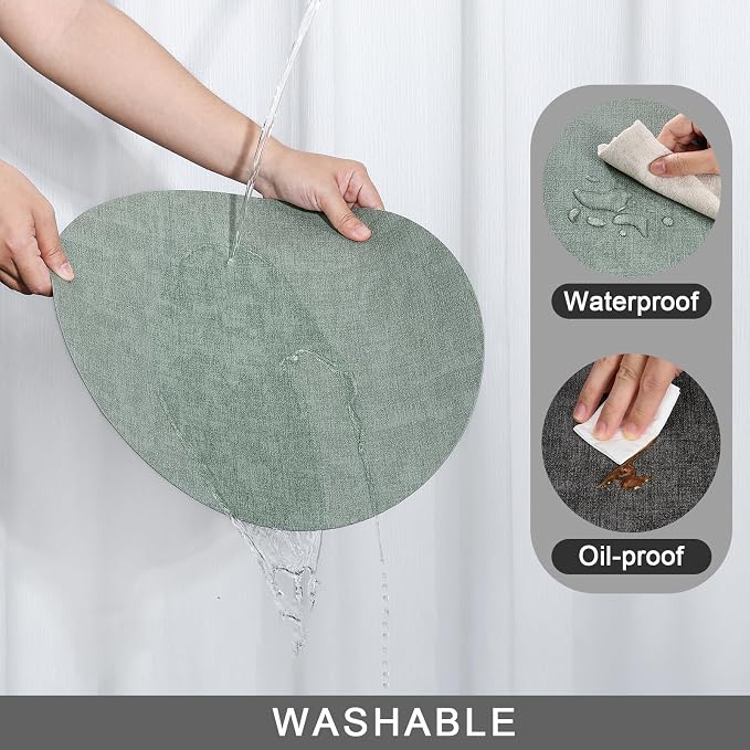 Myir JUN Round Placemats Dual Sided, Faux Leather Place Mats Set of 6 Indoor - Image 4