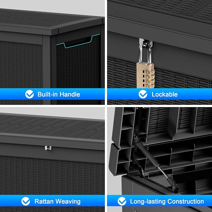 260 Gallon Outdoor Storage Box – Resin Deck Box - Image 4