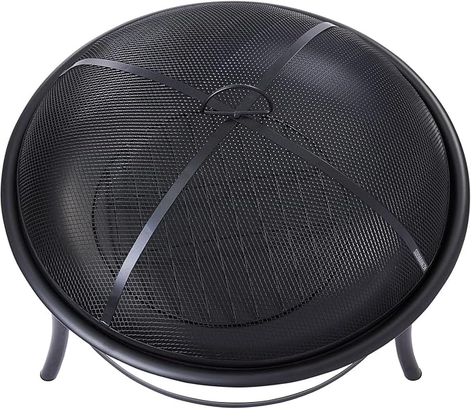 26-Inch Round Iron Outdoor Wood Burning Fire Pit - Image 7