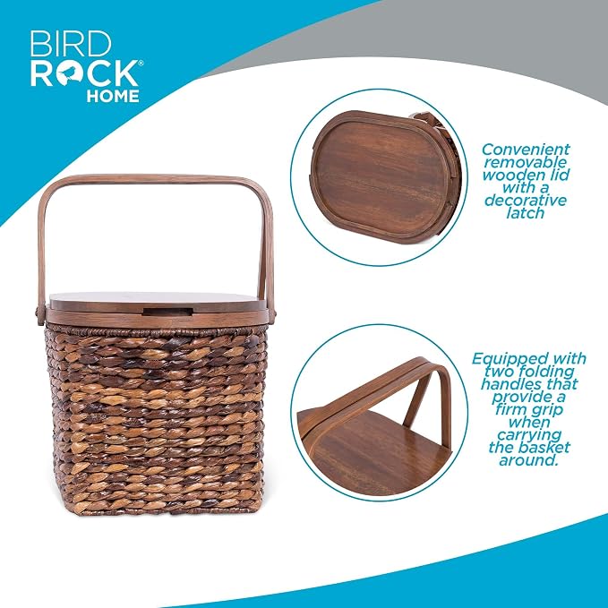 BirdRock Home Seagrass and Abaca Picnic Basket - Image 6
