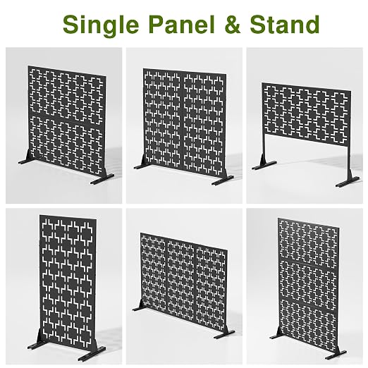 Casaphoria 72" H x 47" W Metal Outdoor Privacy Screen, Freestanding Decorative - Image 8