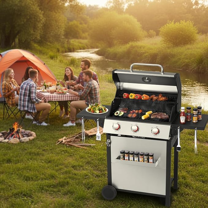 Propane Gas BBQ Grill, Upgraded 30, 000 BTU Stainless Steel Barbecue Grill - Image 9
