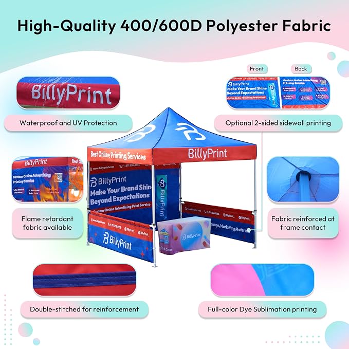 Custom Full Wall for 10' x 10' Canopy Pop-Up Tent for Tradeshows, Featuring - Image 2