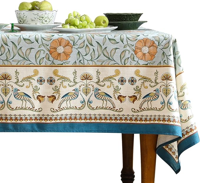patdrea Designer French Linen Blue Tablecloth by Welcometopatdrea