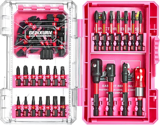 55Pieces Impact Screwdriver Bits Set, Magnetic S2 Steel by GEINXURN