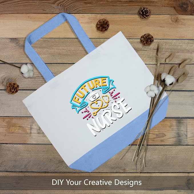 TOPDesign 3-Pack Super Strong Large 12oz Cotton Canvas Tote Bags, Reusable - Image 4