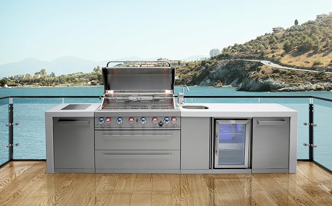 Mont Alpi MAi805-DBEV 6-Burner 115000 BTU 44-inch Deluxe Stainless Steel Island - Image 5