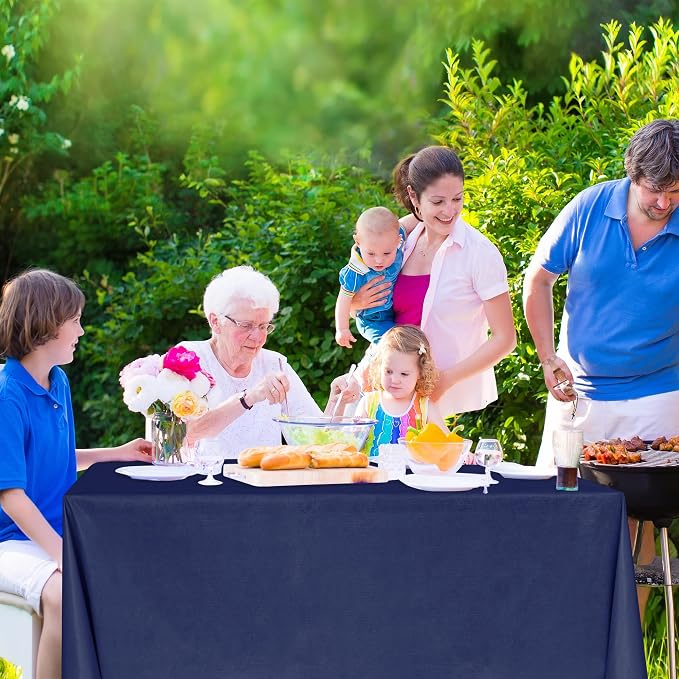 Nasitos 2 Pack Plastic Tablecloth 60x102 Inch-Vinyl Disposable Rectangle - Image 6