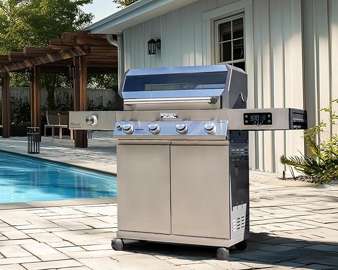 Monument Grills 4+1 Liquid Propane Gas Smart BBQ Grill, 4 Burners & 1 Side - Image 8
