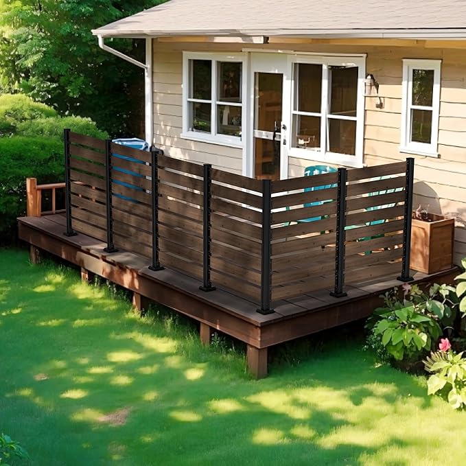 MUPATER 49” H×78” W Outdoor Privacy Screen Fence, No Dig Wooden Privacy Fence - Image 2