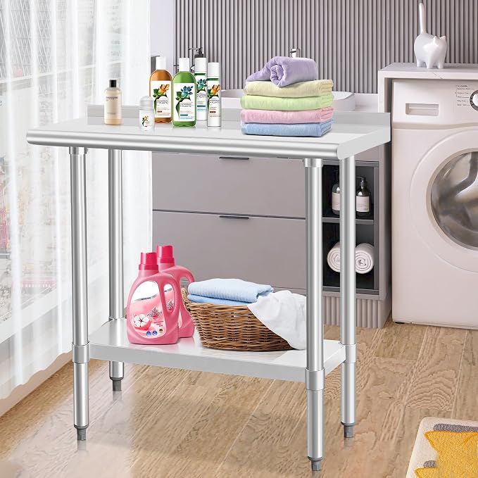 HARDURA Stainless Steel Commercial Work Table Prep Work Metal Table 14×36 Inches - Image 7