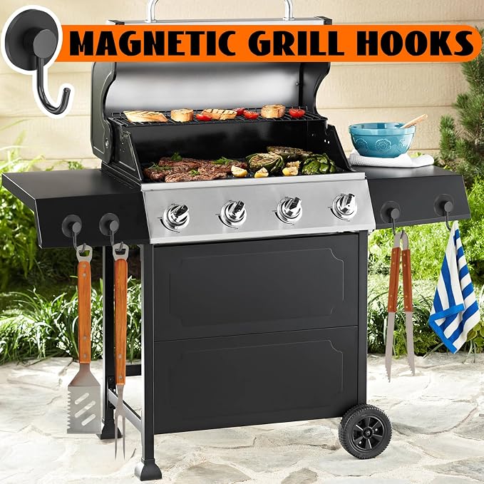 Magnetic Hooks for Grills, Anti-Scratch Magnet Mount Hook for Barbecue Tool - Image 5