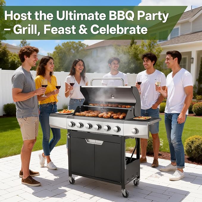 Endark Upgraded 68, 500 BTU 6-Burner Stainless Steel Propane Gas Grill – - Image 8