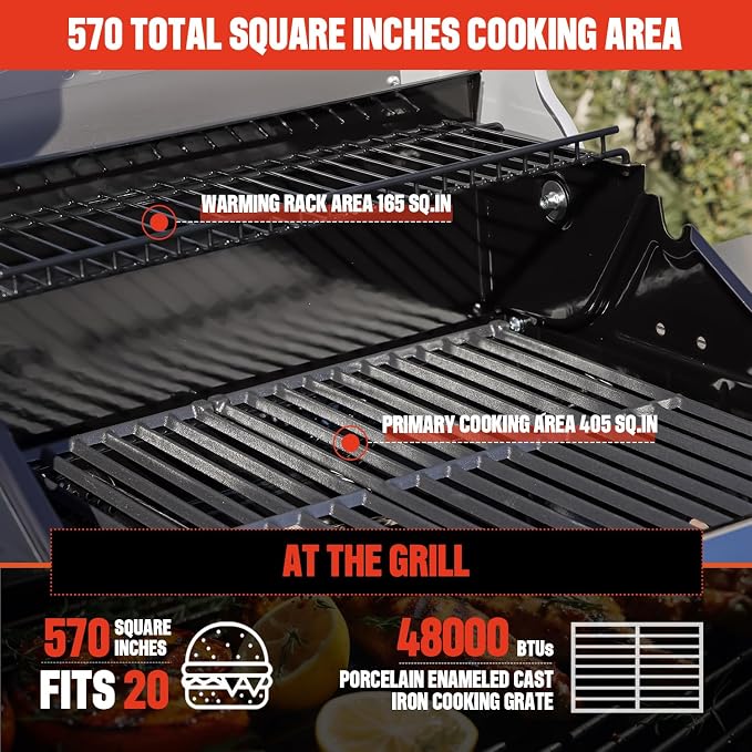 Monument Grills 3+1 Outdoor Barbecue Stainless Steel Propane Gas Grill - Image 4