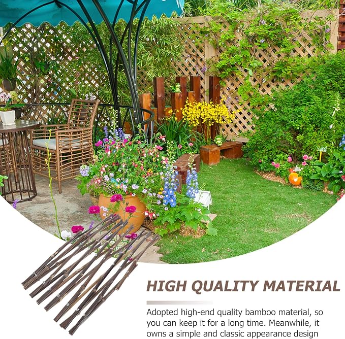 Toyvian Stretchable Garden Fence Natural Reed Decorative Partition - Image 5