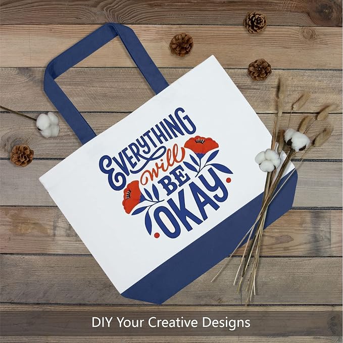 TOPDesign 3-Pack Super Strong Large 12oz Cotton Canvas Tote Bags, Reusable - Image 3