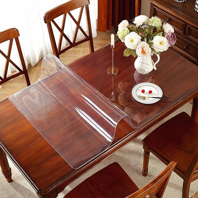 OstepDecor Clear Table Protector 20 x 42 Inch, 2mm Thick Plastic Table Cover - Image 2