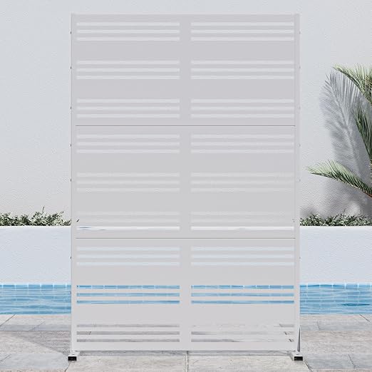 Casaphoria 72" H x 47" W Metal Outdoor Privacy Screen, Freestanding Decorative by Casaphoria