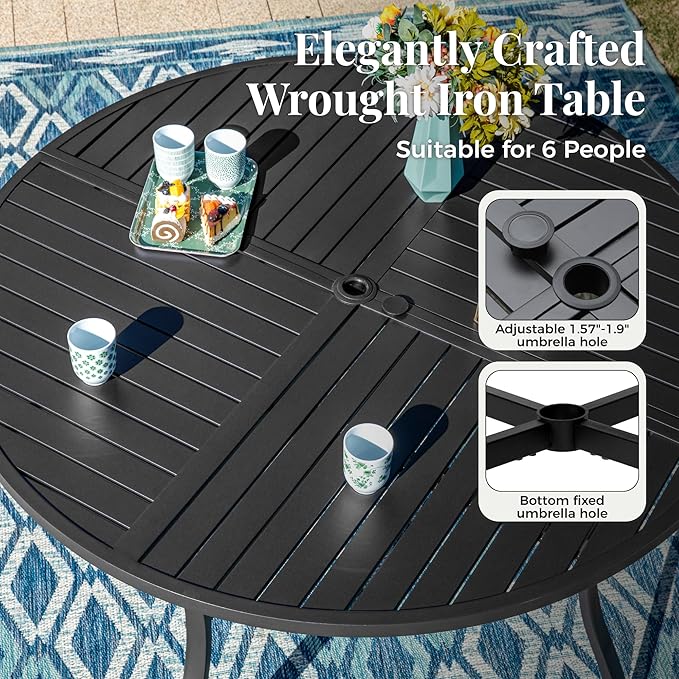 Outdoor Patio Round Dining Table - Image 5