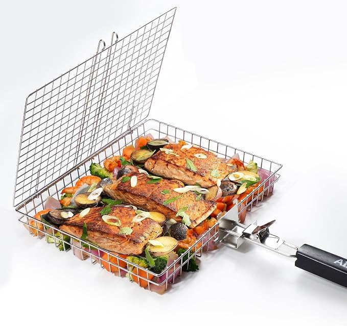 Grill Basket - Grill Baskets for Outdoor Grill, Stainless Steel Large Grilling - Image 7