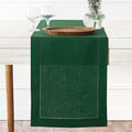 D'Moksha Homes Linen Forest Green Table Runner 72 Inches Long by DMokshaHomes