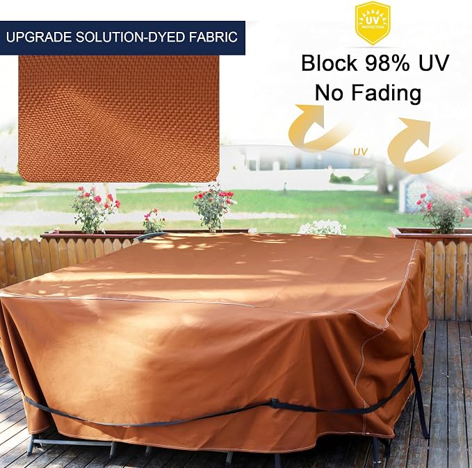 NettyPro Square Patio Table Cover 80 x 80 Inch, Waterproof 600D Heavy Duty - Image 3