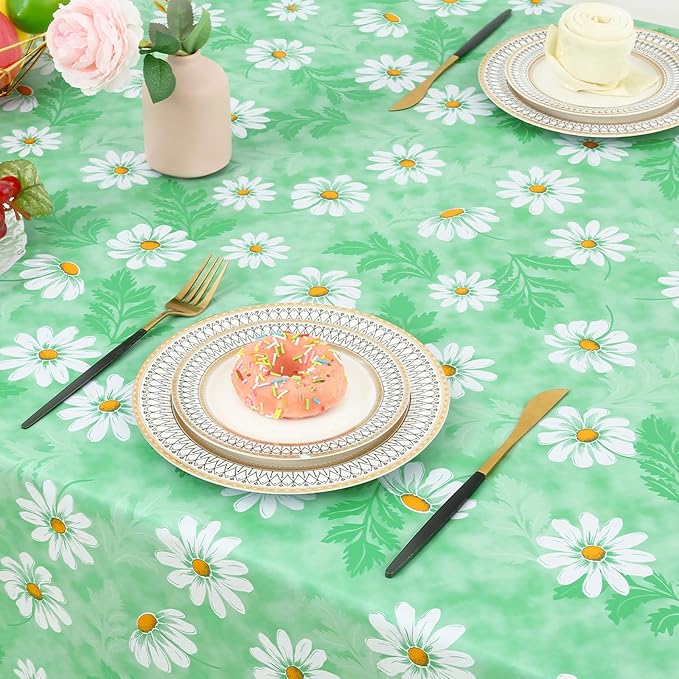 misaya Rectangle Waterproof Vinyl Table Cloth, Wipeable Tablecloth - Image 6