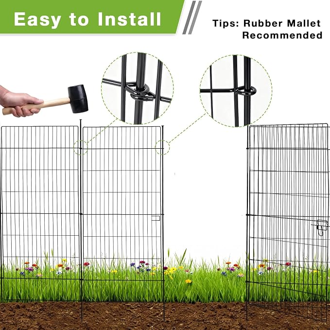 15 Panels No Dig Decorative Outdoor Garden Fence - Image 3