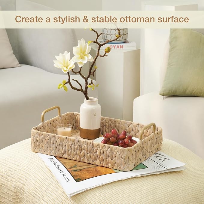 Set of 2 Rectangular Wicker Trays - Image 5