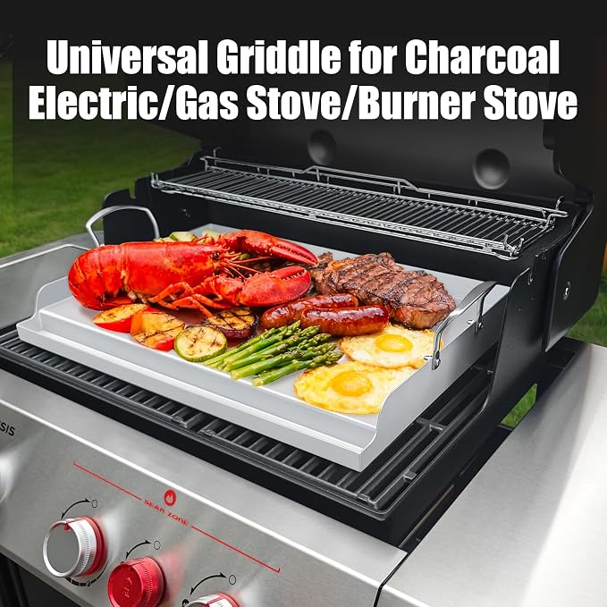 Universal Stainless Steel Cooking Griddle, Nonstick Flat Top Plate Insert - Image 5